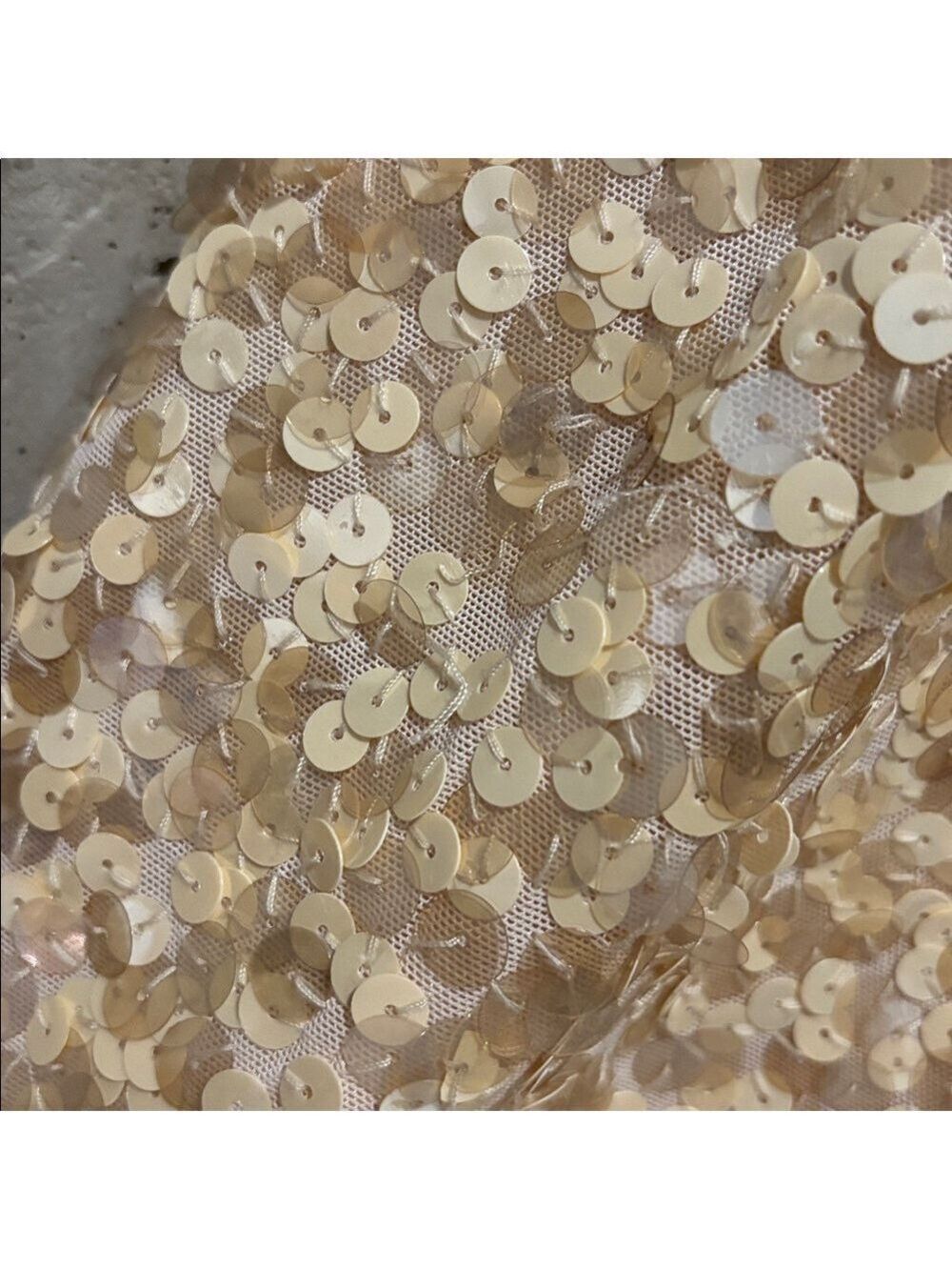 BCBGMaxAzria Sequin Cream and Gold Dress - Size M - Picture 7 of 7